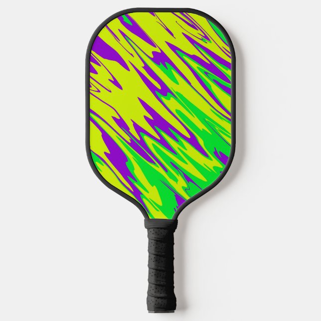 Spray Paint Mardi Gras Pickleball Paddle (Front)