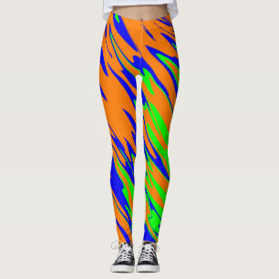Spray Paint Orange Blue Lime Leggings