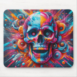 Spray Paint Skull Mouse Pad