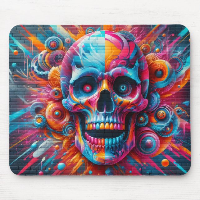 Spray Paint Skull Mouse Pad (Front)