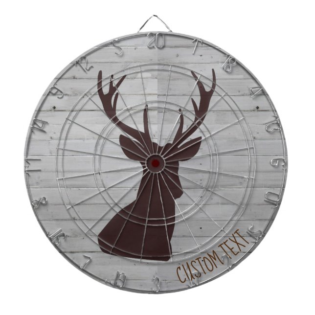 Spray Painted Deer on Faux White Wood Dartboard (Front)