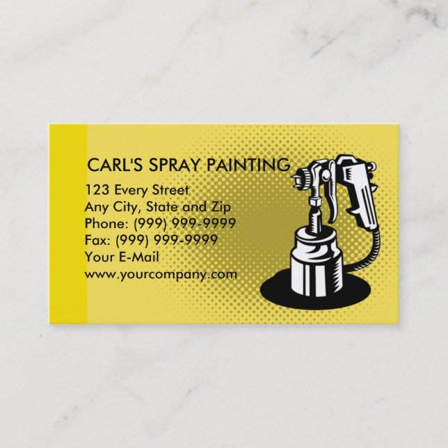 spray painting gun business card (Front)