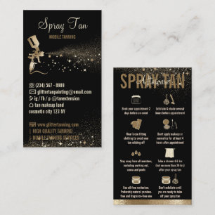 Spray Tan Aftercare Instruction Business Card