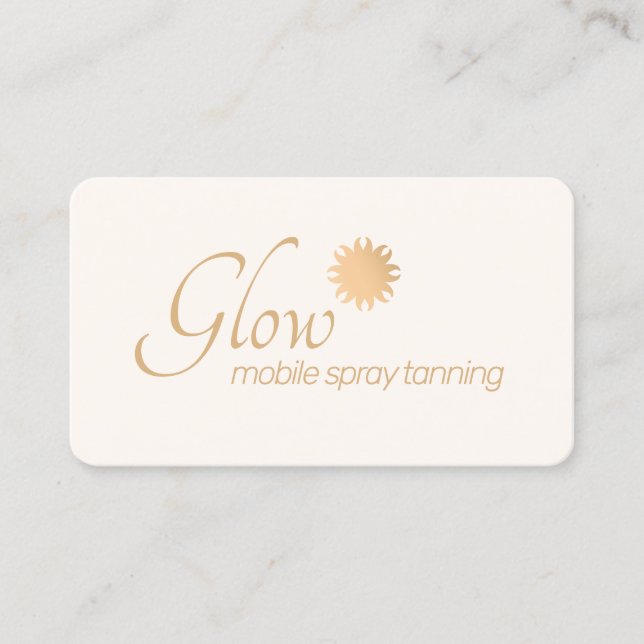 Spray Tan Business Copper Sun with Rays Card (Front)