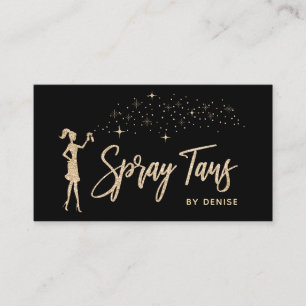 Spray Tan Mobile Spray Tan Gold Glittering Girl Business Card