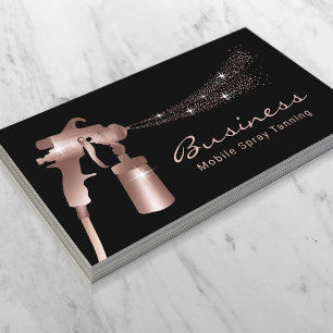 Spray Tan Modern Rose Gold Mobile Tanning Business Card