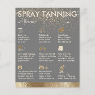 Spray Tanning Grey Body Paint Aftercare Flyer
