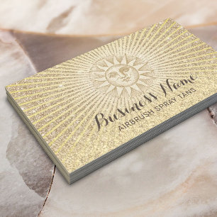 Spray Tanning Modern Gold Sun Glitter Business Card