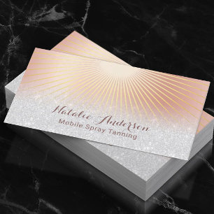 Spray Tanning Salon Modern Rose Gold Business Card