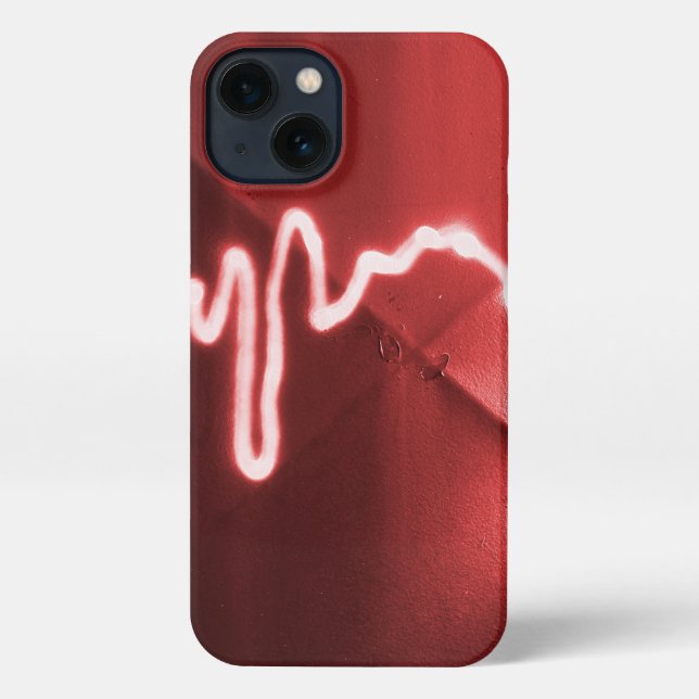 Sprayed graffiti on red metal Case-Mate iPhone cas iPhone Case (Back)