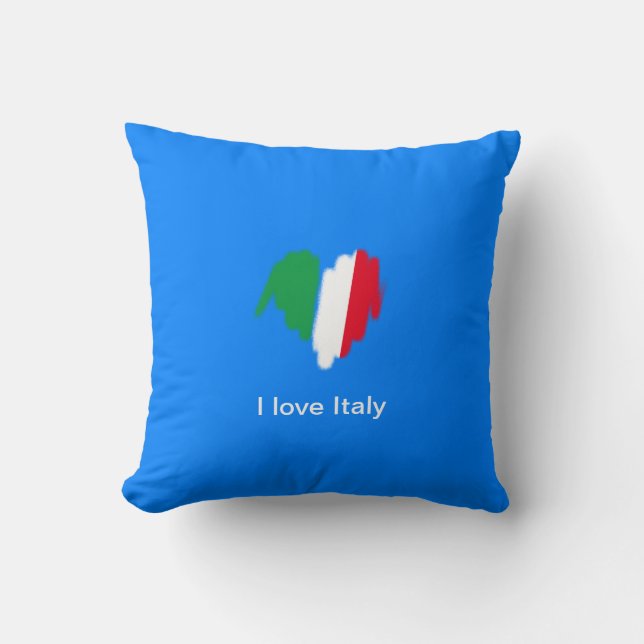 Sprayed Italian Flag Graffiti Heart Graphic Cushion (Front)