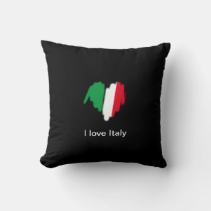 Sprayed Italian Flag Graffiti Heart Graphic Cushion