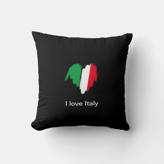Sprayed Italian Flag Graffiti Heart Graphic Cushion (Front)