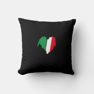 Sprayed Italian Flag Graffiti Heart Graphic Cushion