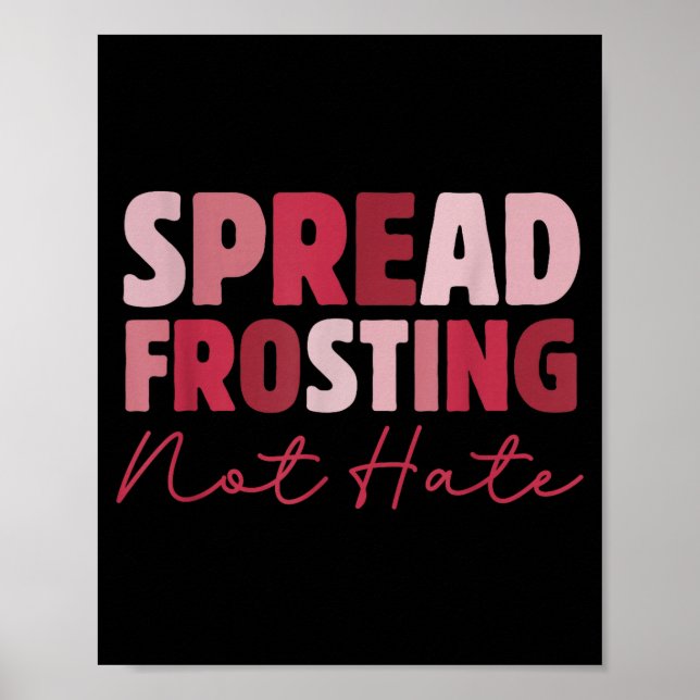 Spread Frosting Not Hate - Funny Baking Lovers Bak Poster (Front)