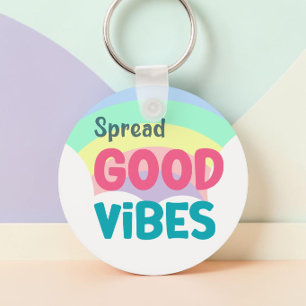 Spread Good Vibes Rainbow Key Ring