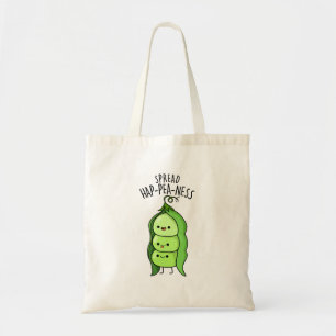 Spread Hap-pea-ness Funny Peas Pun Tote Bag