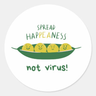 Spread happiness not virus COVID 19 Classic Round Sticker