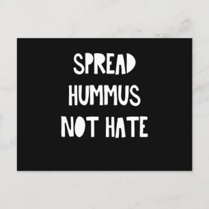 Spread Hummus Not Hate Vegan Vegetarian Food Gift Postcard
