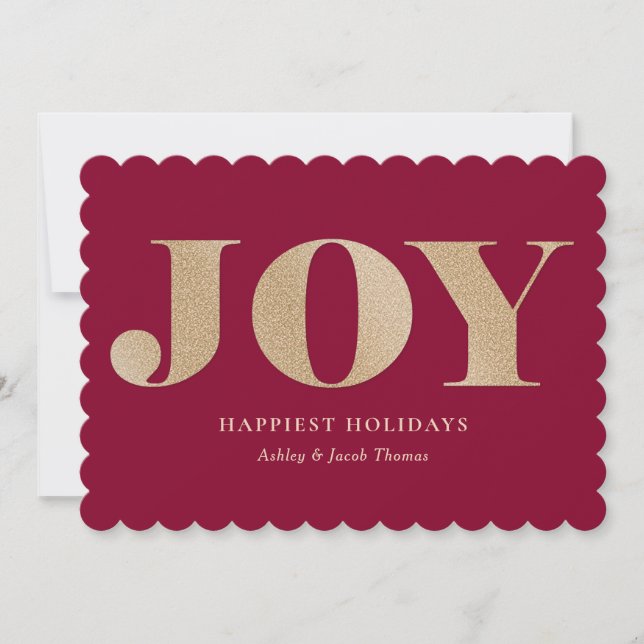 Spread Joy Editable Colour No Photo Holiday Card (Front)