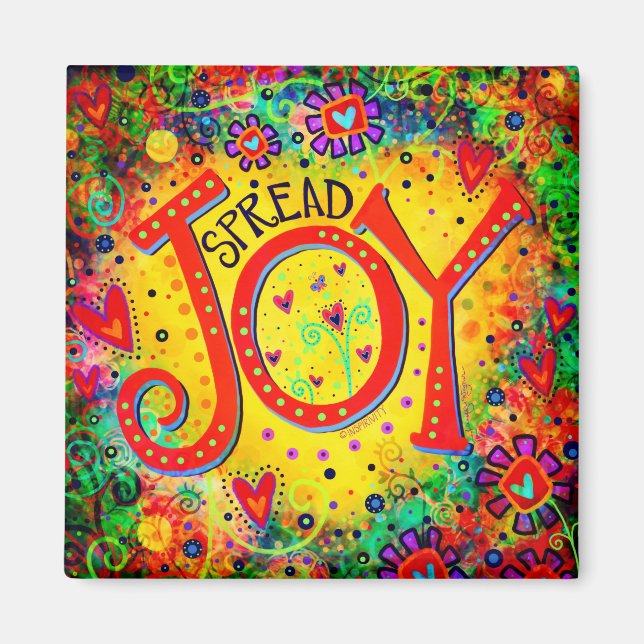 Spread Joy Fun Cheerful Uplifting Trendy Cute Magnet (Front)