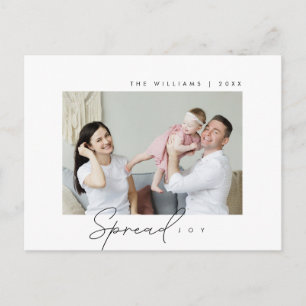 Spread Joy, Merry Christmas Greeting, Family Photo Postcard