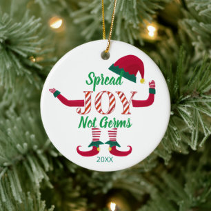spread joy not germs 2020 covid19 memory ceramic tree decoration