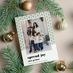 Spread Joy, Not Germs Funny 2020 Holiday Card