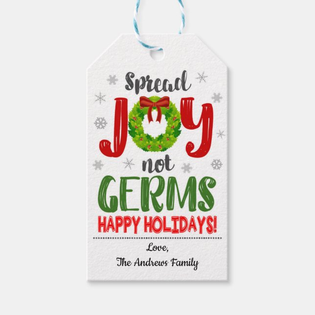 Spread Joy Not Germs Gift Tag (Front)