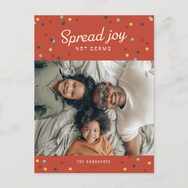 Spread Joy, Not Germs Holiday Postcard (Front)
