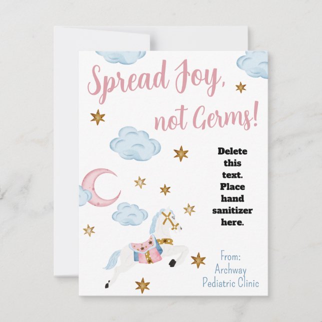 Spread Joy Not Germs Kids Hand Sanitizer Gift Card (Front)