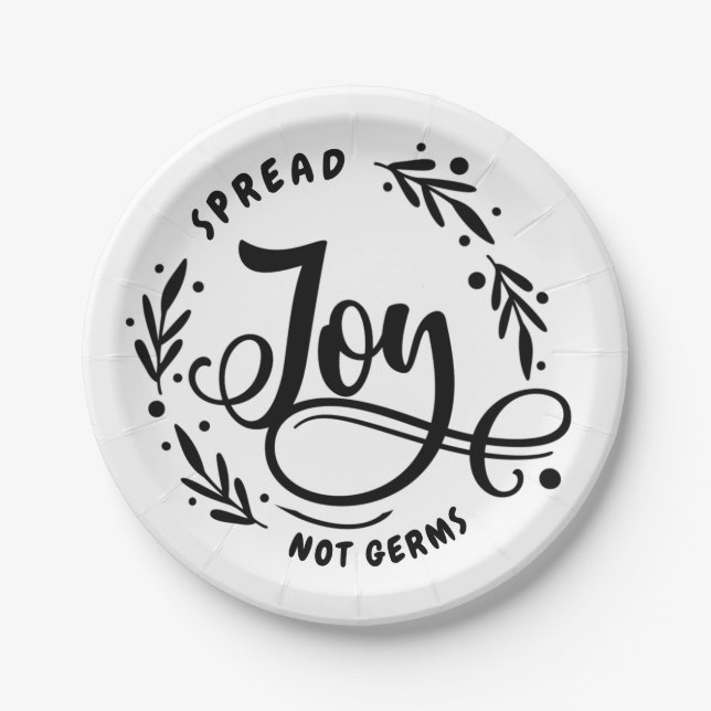 Spread Joy Not Germs Paper Plate (Front)