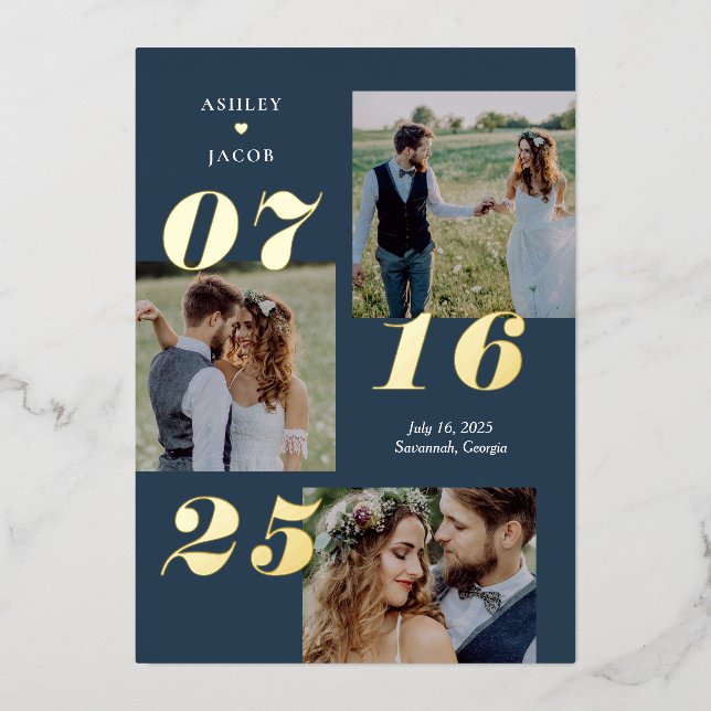 Spread Joy REAL FOIL Save The Date Card (Front)