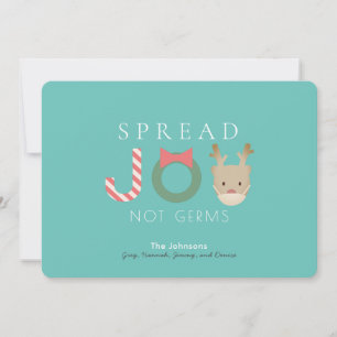 Spread JOY Reindeer Mask Blue Christmas Holiday Card