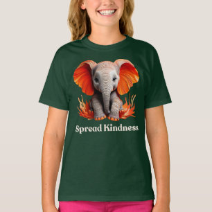 Spread Kindness Cute orange-red Baby Elephant  T-Shirt