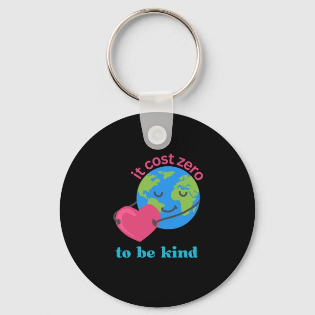 Spread Kindness Earth And Heart Illustration Stick Key Ring (Front)