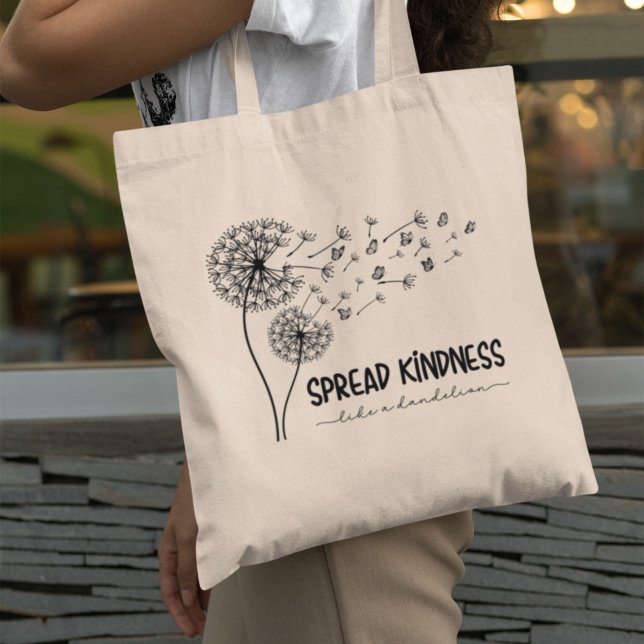 Spread Kindness Like A Dandelion Butterfly Custom Tote Bag (Spread Kindness Like A Dandelion Butterfly Tote Bag)