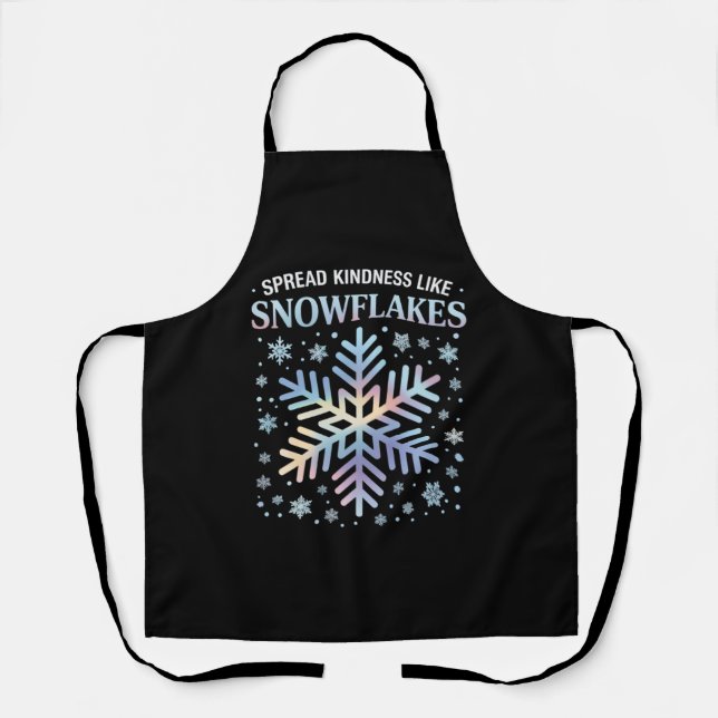Spread Kindness Like Snowflakes Christmas Teacher Apron (Front)