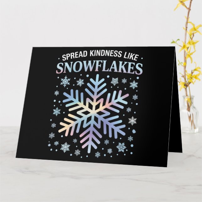 Spread Kindness Like Snowflakes Christmas Teacher Card (Yellow Flower)