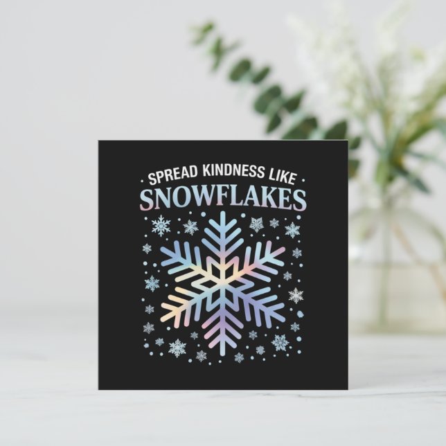 Spread Kindness Like Snowflakes Christmas Teacher Invitation (Standing Front)