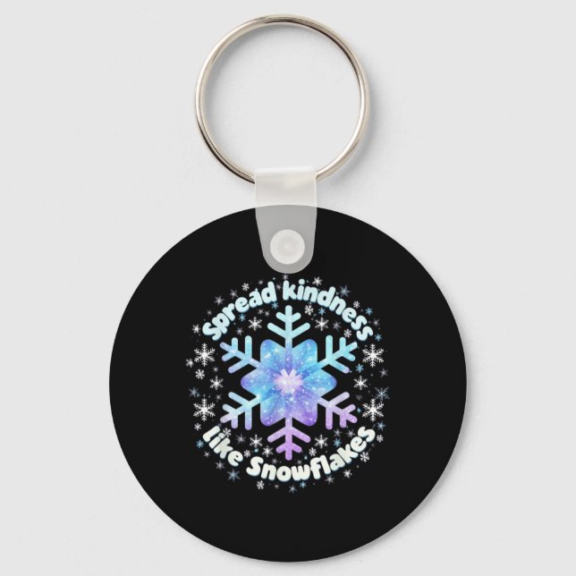 Spread Kindness Like Snowflakes Christmas Teacher Key Ring (Front)