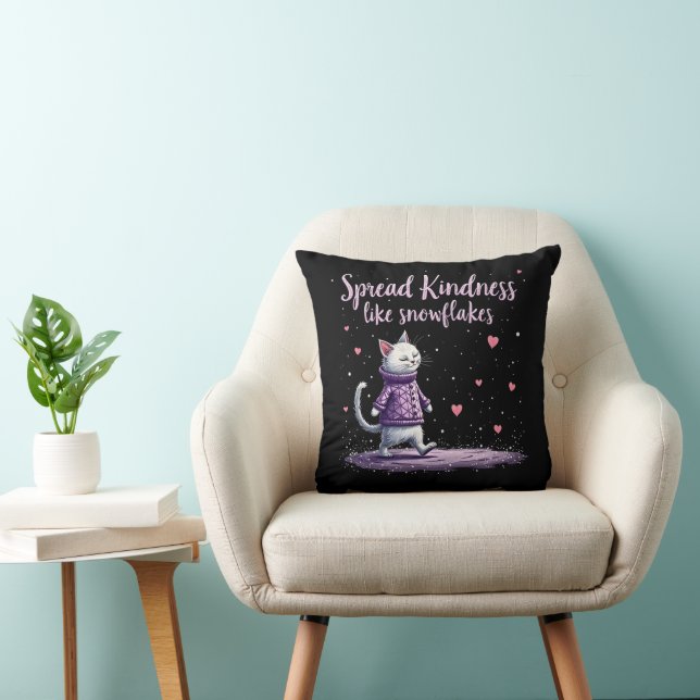 Spread Kindness Like Snowflakes Cosy Winter Vibes Cushion (Chair)