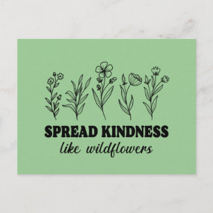  Spread Kindness Like Wildflowers Holiday Postcard