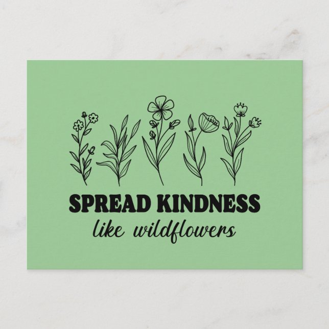  Spread Kindness Like Wildflowers Holiday Postcard (Front)