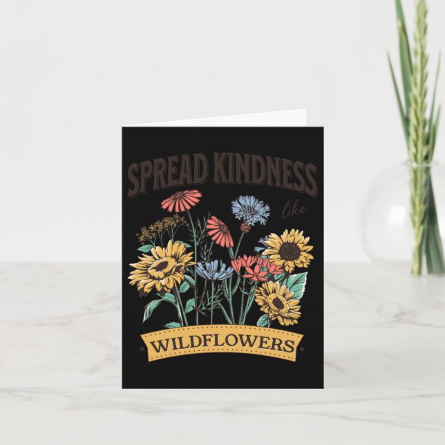 Spread Kindness Like Wildflowers Sticker  Card (Front)