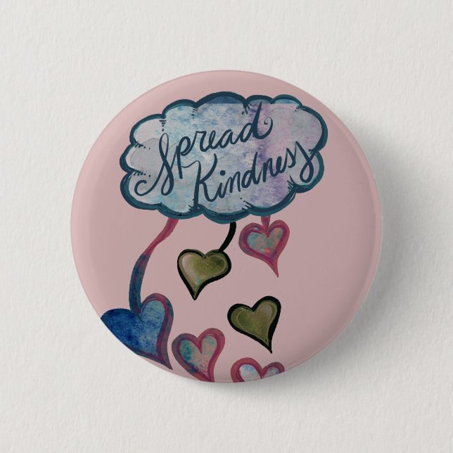 Spread Kindness Love Cloud Art          6 Cm Round Badge (Front)