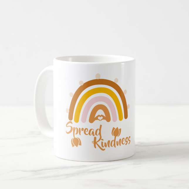 Spread Kindness - Rainbow Spread Kindness Coffee Mug (Front Left)