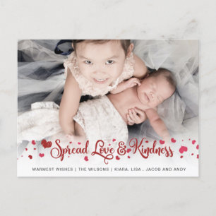 Spread Love and Kindness Cute Photo Valentines Day Postcard