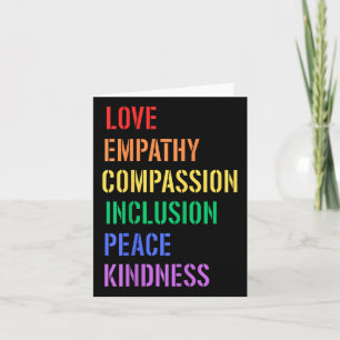 Spread Love Empathy Compion Peace Kindness Inclusi Card