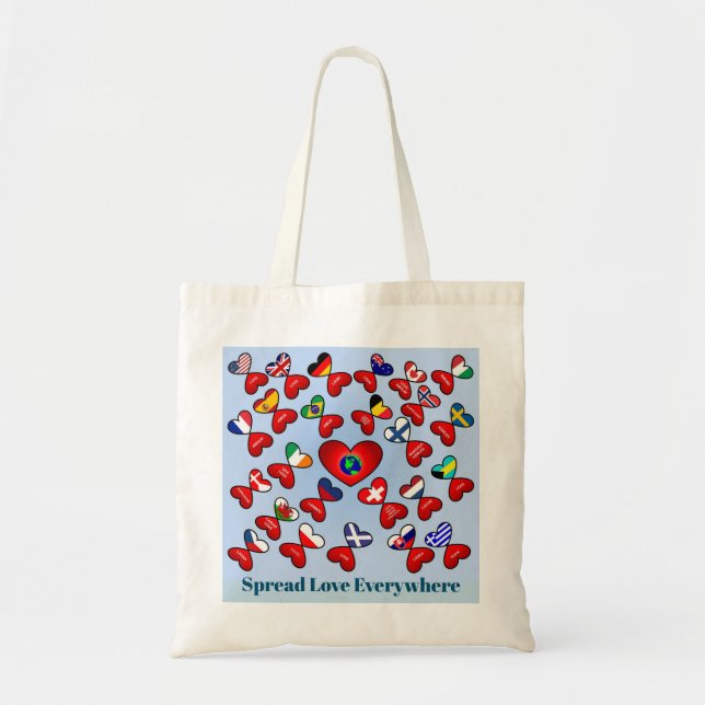 Spread Love Everywhere Different Languages Tote Bag (Front)